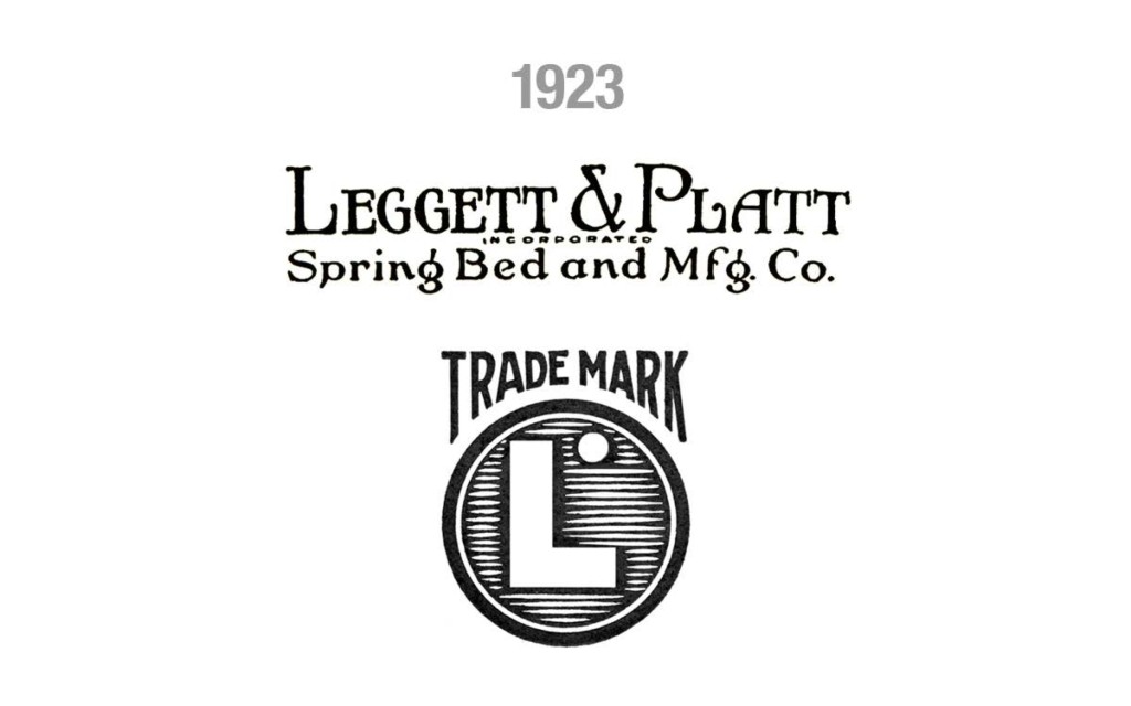 The logo added both weight and depth, evolving from the simple bent line into the block "L". The fastening hole at the top of the tag remained in the trademarked logo.