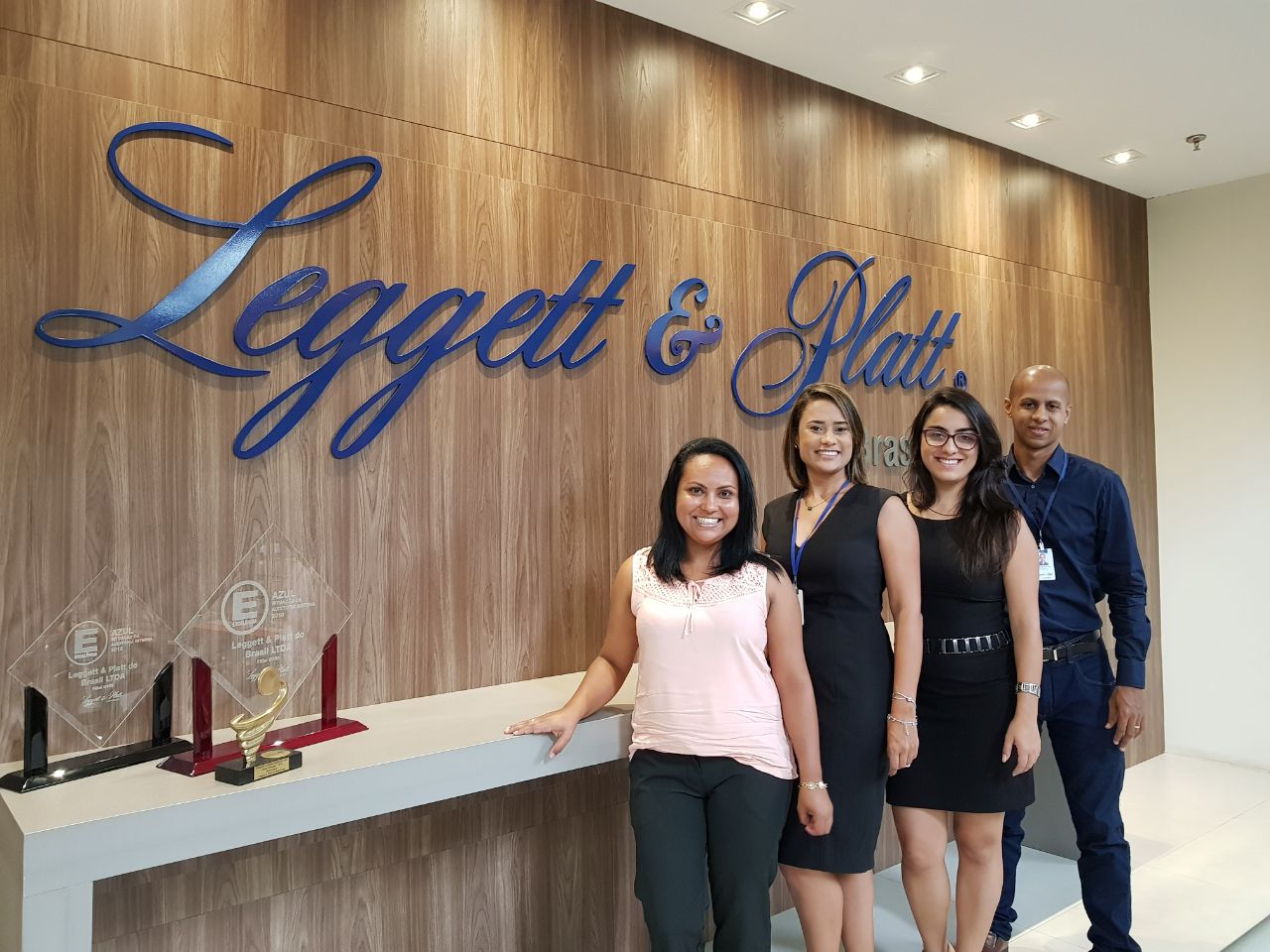 L&P Brazil’s Customer Service team from left to right: Gilvania Maria, Marília Prado, Fernanda Christina, and Edson Malta. 