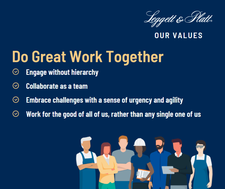 Our Values Do Great Work Together Life at Leggett